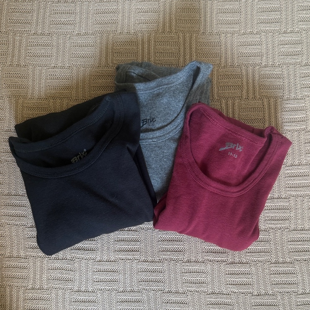 Boys Long Sleeve Tees - Gray, Black, and Red